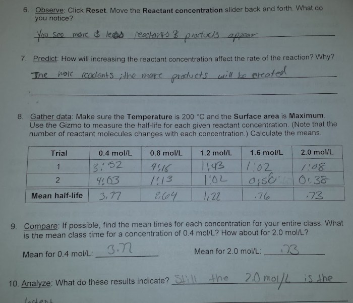 Gizmos collision theory answer key