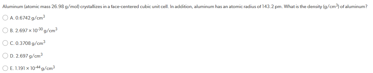 An aluminum atom has a mass of 4.48