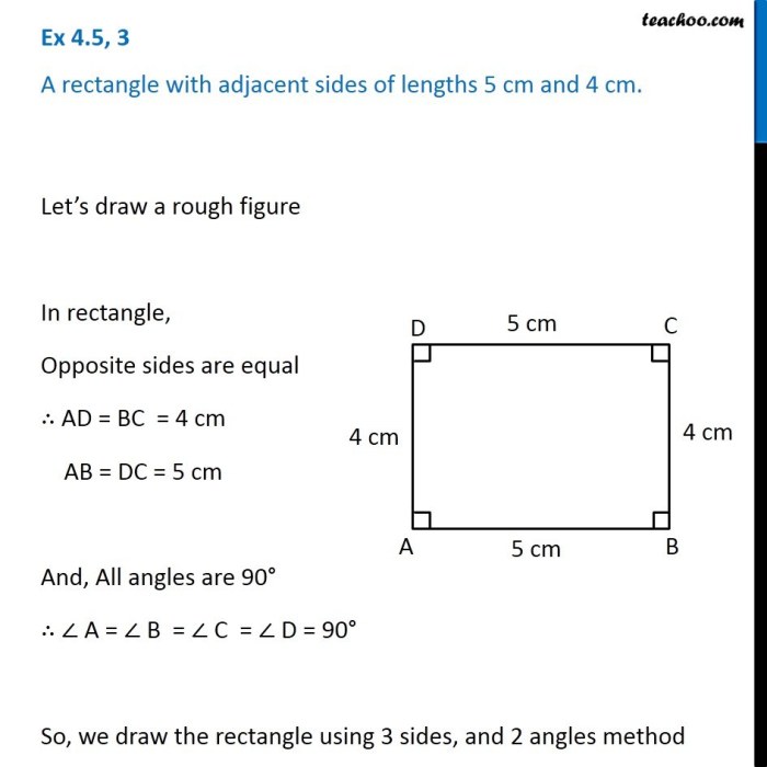 Label the sides of each rectangle