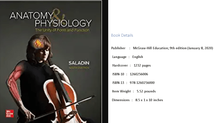 Anatomy and physiology saladin 9th edition